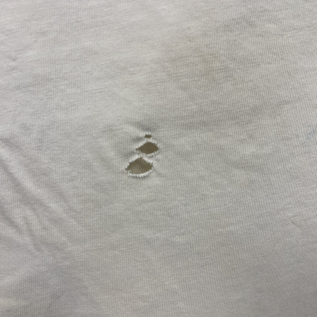 Hanes　ヘインズ　半袖プリントTシャツ　シングルステッチ　白　ホワイト　XLサイズ カットソー メンズ コットン 古着