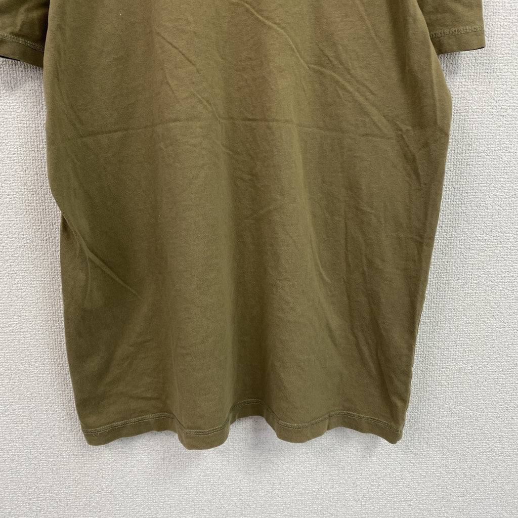 SOUTHERN　半袖プリントTシャツ　カーキ　XLサイズ カットソー メンズ 古着