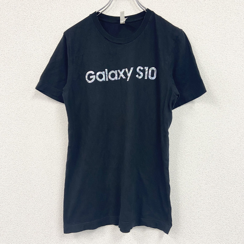 CANVAS　キャンバス　半袖プリントTシャツ　サムスン電子　Galaxy S10　黒　ブラック　Mサイズ　古着
