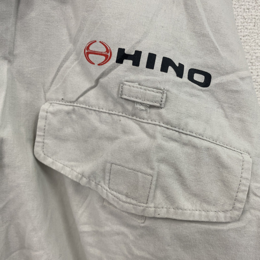 TB UNIFASHION　HINO　日野自動車　ワークジャケット　比翼仕立て　フラップポケット　白　ホワイト　4Lサイズ　古着