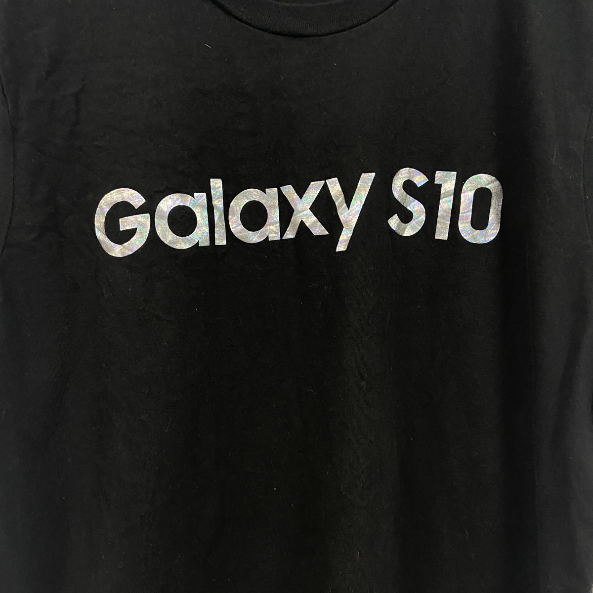 CANVAS　キャンバス　半袖プリントTシャツ　サムスン電子　Galaxy S10　黒　ブラック　Mサイズ　古着