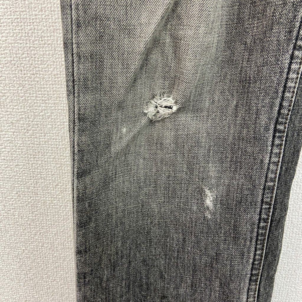Levi’s　リーバイス　505　ブラックデニムパンツ/ジーンズ　鬼ヒゲ　縦落ち　フェード　ジップフライ　黒　ブラック　W32サイズ　古着