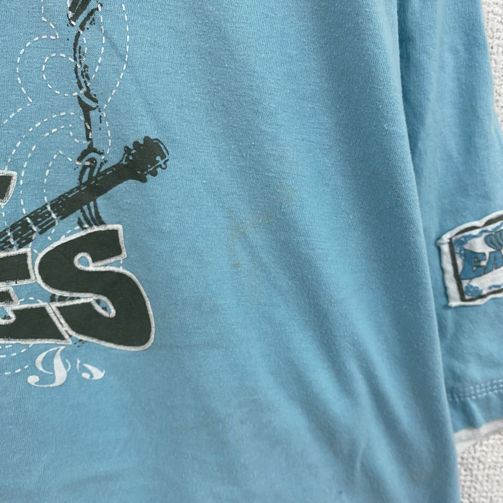 EAGLES　半袖プリントTシャツ　バンドＴ　水色　ライトブルー　2XLサイズ　　古着