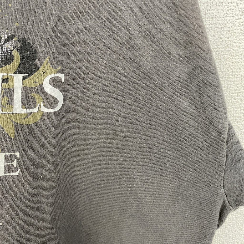 GILDAN　ギルダン　半袖デザインプリントTシャツ　フェード　ビックシルエット　クルーネック　灰色　グレー　XLサイズ　古着