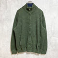 NAUTICA ノーティカ　長袖ニットカーディガン　ジップアップセーター　深緑　ハイネック　秋冬服　Mサイズ　古着