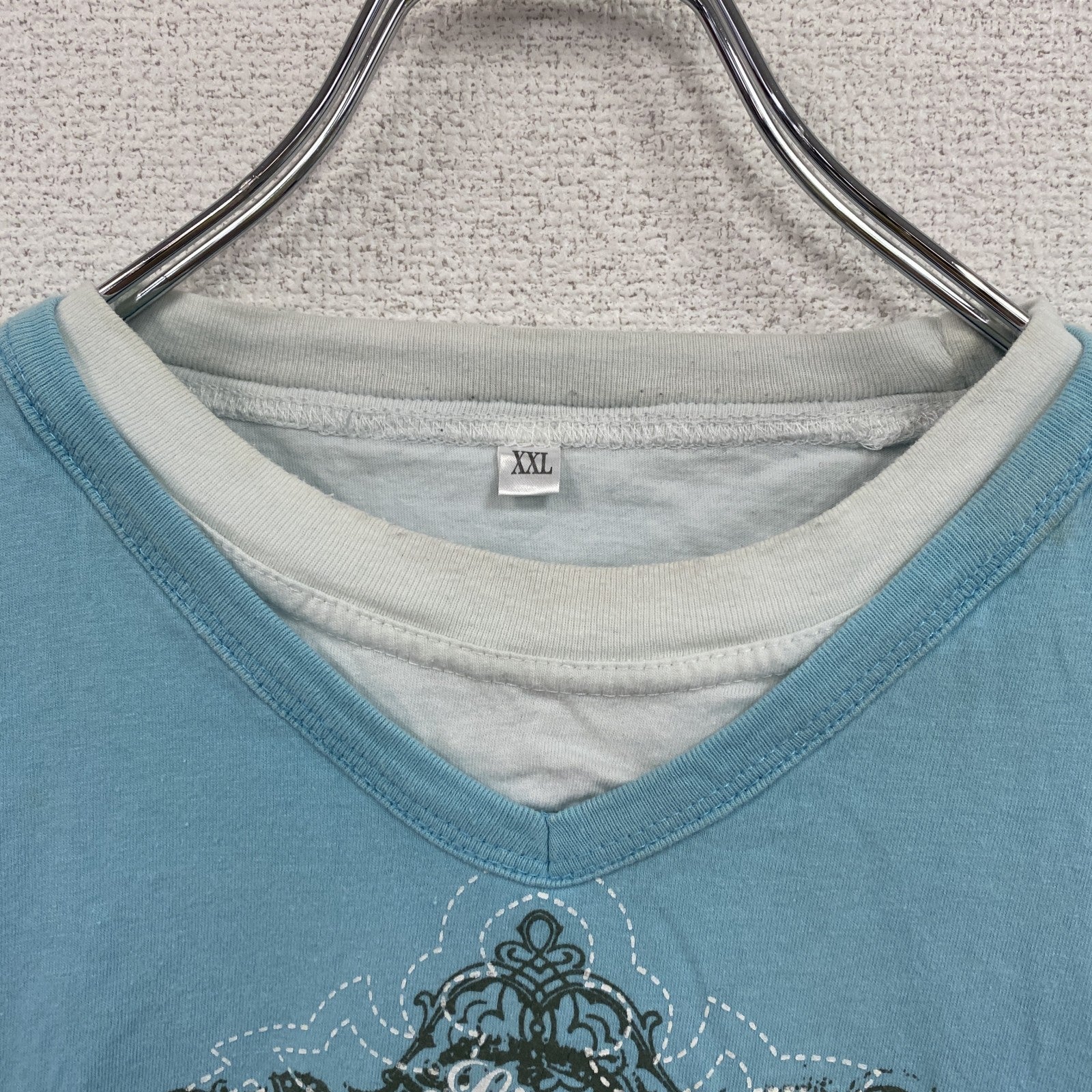 EAGLES　半袖プリントTシャツ　バンドＴ　水色　ライトブルー　2XLサイズ　　古着