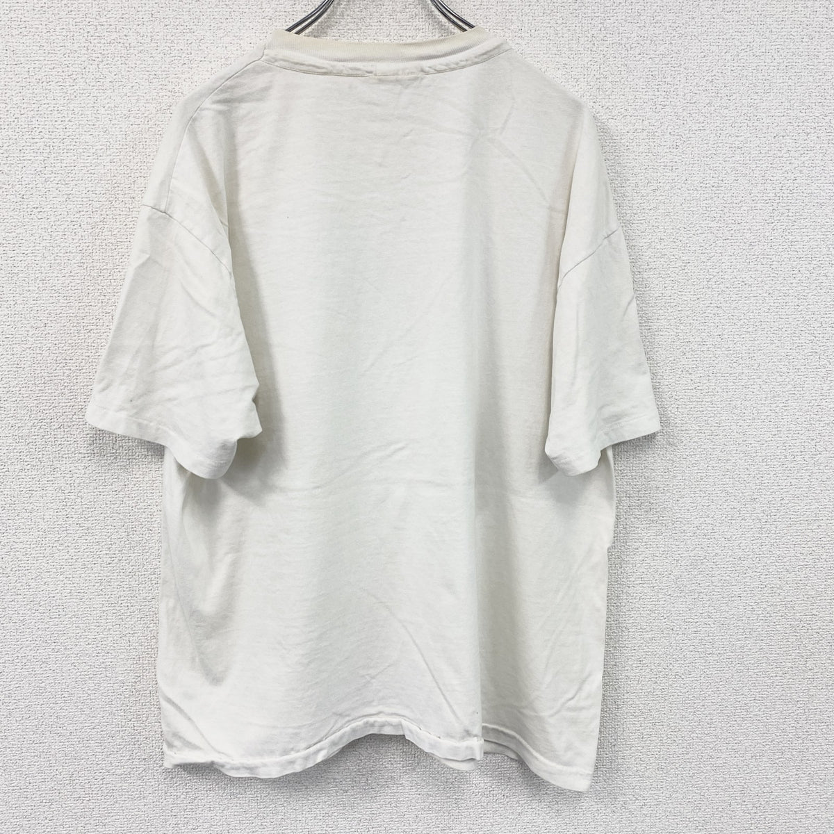 Hanes　ヘインズ　半袖プリントTシャツ　シングルステッチ　白　ホワイト　XLサイズ カットソー メンズ コットン 古着