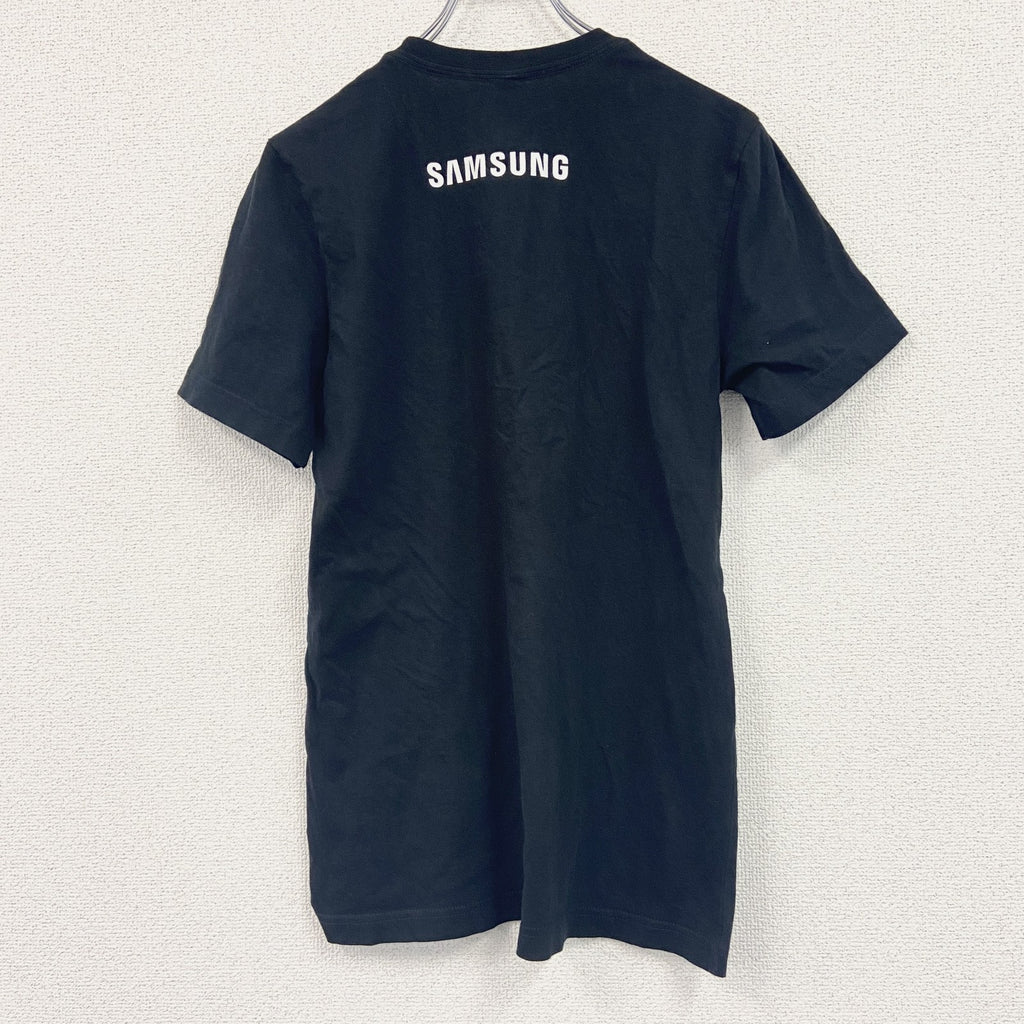 CANVAS　キャンバス　半袖プリントTシャツ　サムスン電子　Galaxy S10　黒　ブラック　Mサイズ　古着
