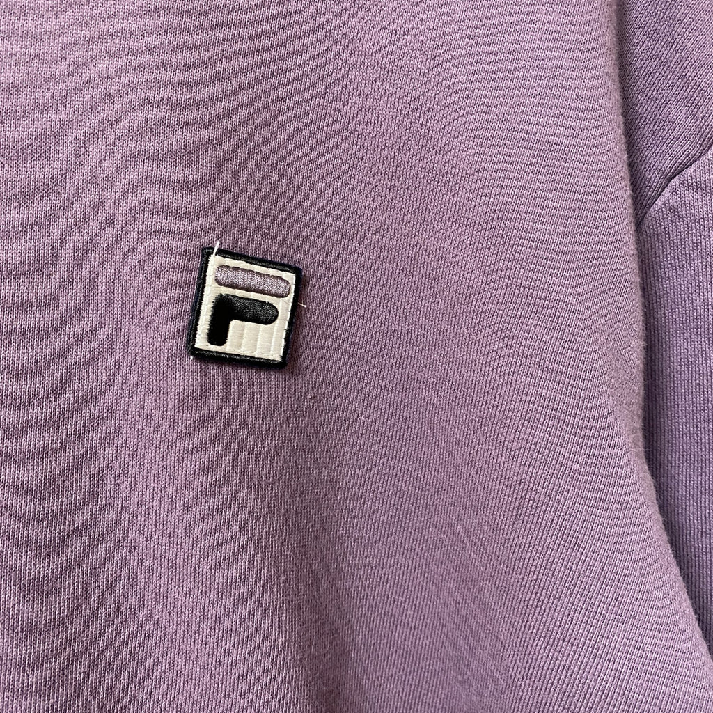 FILA　フィラ　スウェット/トレーナー　ワッペン　リブライン　ワンポイント　紫　パープル　Lサイズ　古着