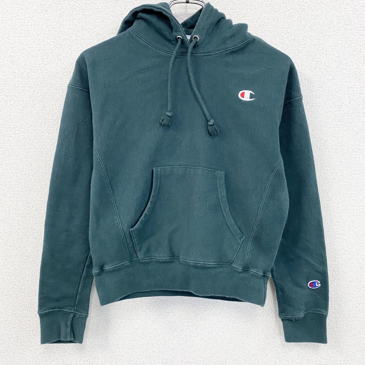 Champion　チャンピオン　リバースウィーブ　スウェットパーカー/フーディー　モスグリーン　XSサイズ　古着