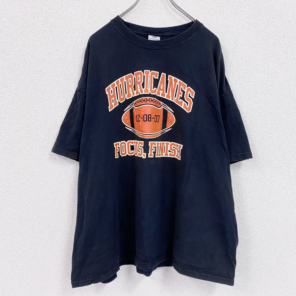 JERZEES　ジャージーズ　半袖プリントTシャツ　アメフト　_　ブラック　2XLサイズ　　古着