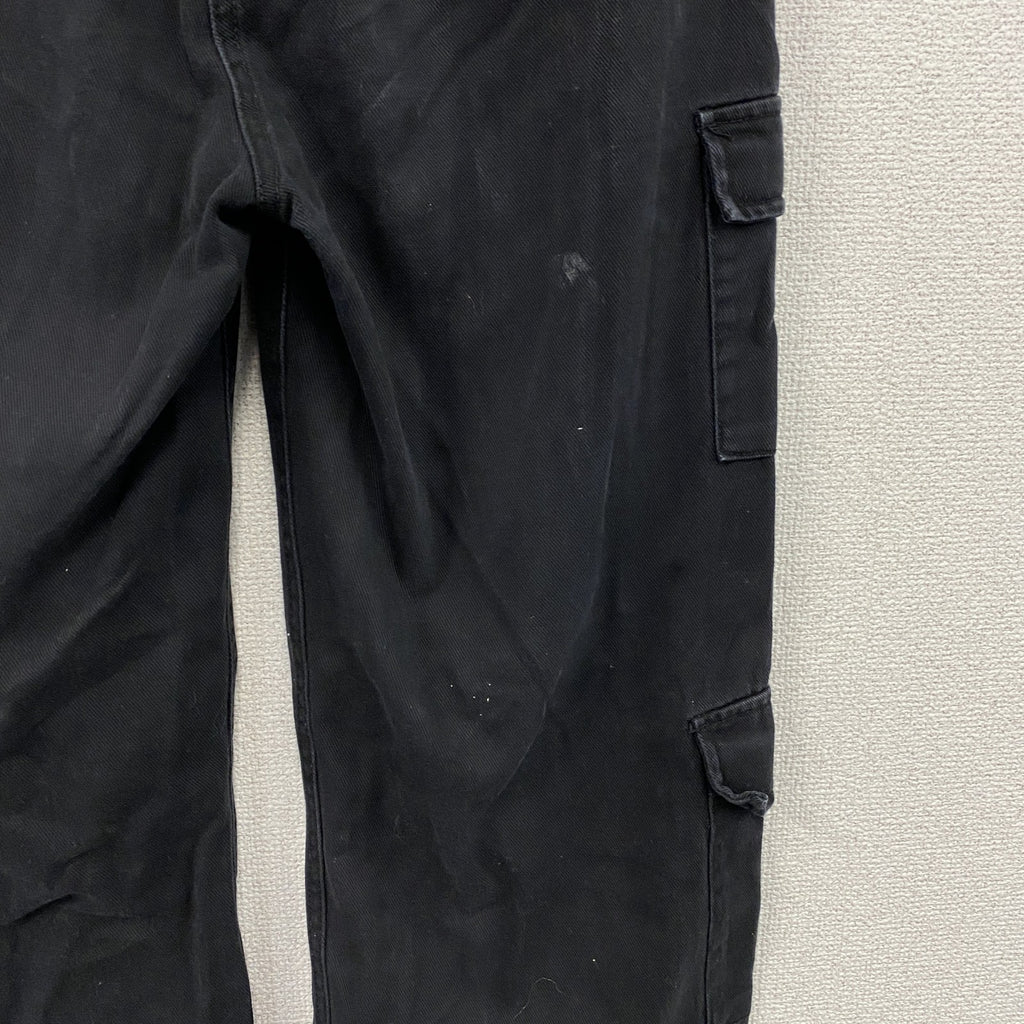 Karl Kani　カールカナイ　カーゴブラックデニムパンツ　刺繍ロゴ　フラップポケット　5つポケット　黒　ブラック　Sサイズ　古着