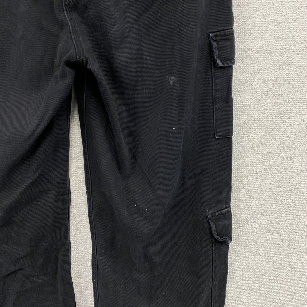 Karl Kani　カールカナイ　カーゴブラックデニムパンツ　刺繍ロゴ　フラップポケット　5つポケット　黒　ブラック　Sサイズ　古着