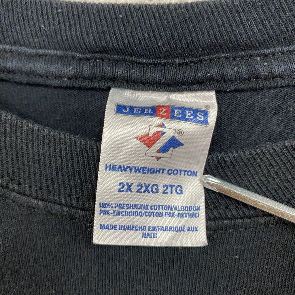 JERZEES　ジャージーズ　半袖プリントTシャツ　アメフト　_　ブラック　2XLサイズ　　古着