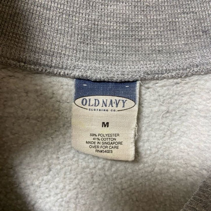 古着 used　OLD NAVY オールドネイビー　 長袖ハーフジップスウェット　トレーナー　グレー　ハイネック　Mサイズ