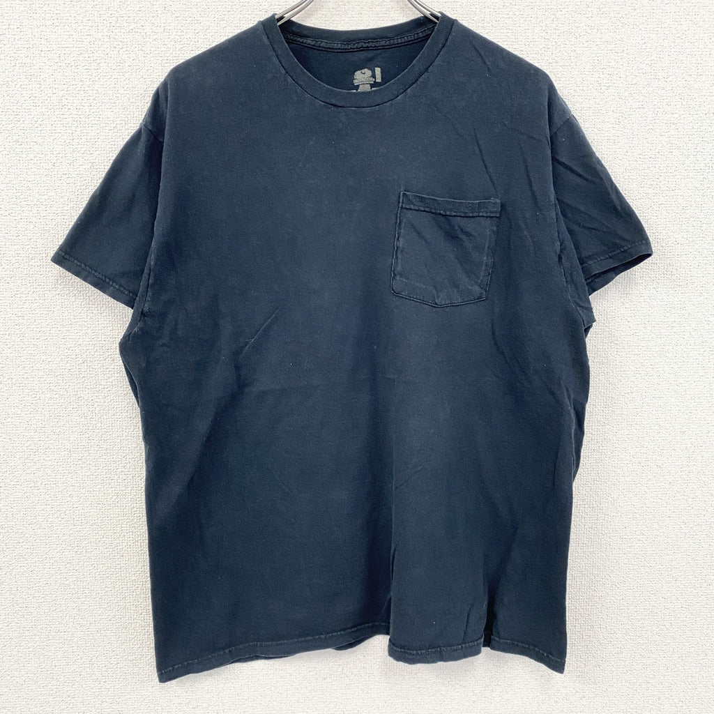 FRUIT OF THE LOOM　フルーツオブザルーム　半袖Tシャツ　胸ポケット　無地　クルーネック　黒　ブラック　XLサイズ　古着