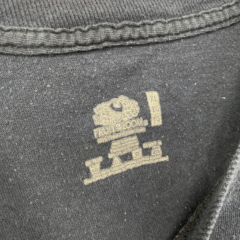 FRUIT OF THE LOOM　フルーツオブザルーム　半袖Tシャツ　胸ポケット　無地　クルーネック　黒　ブラック　XLサイズ　古着
