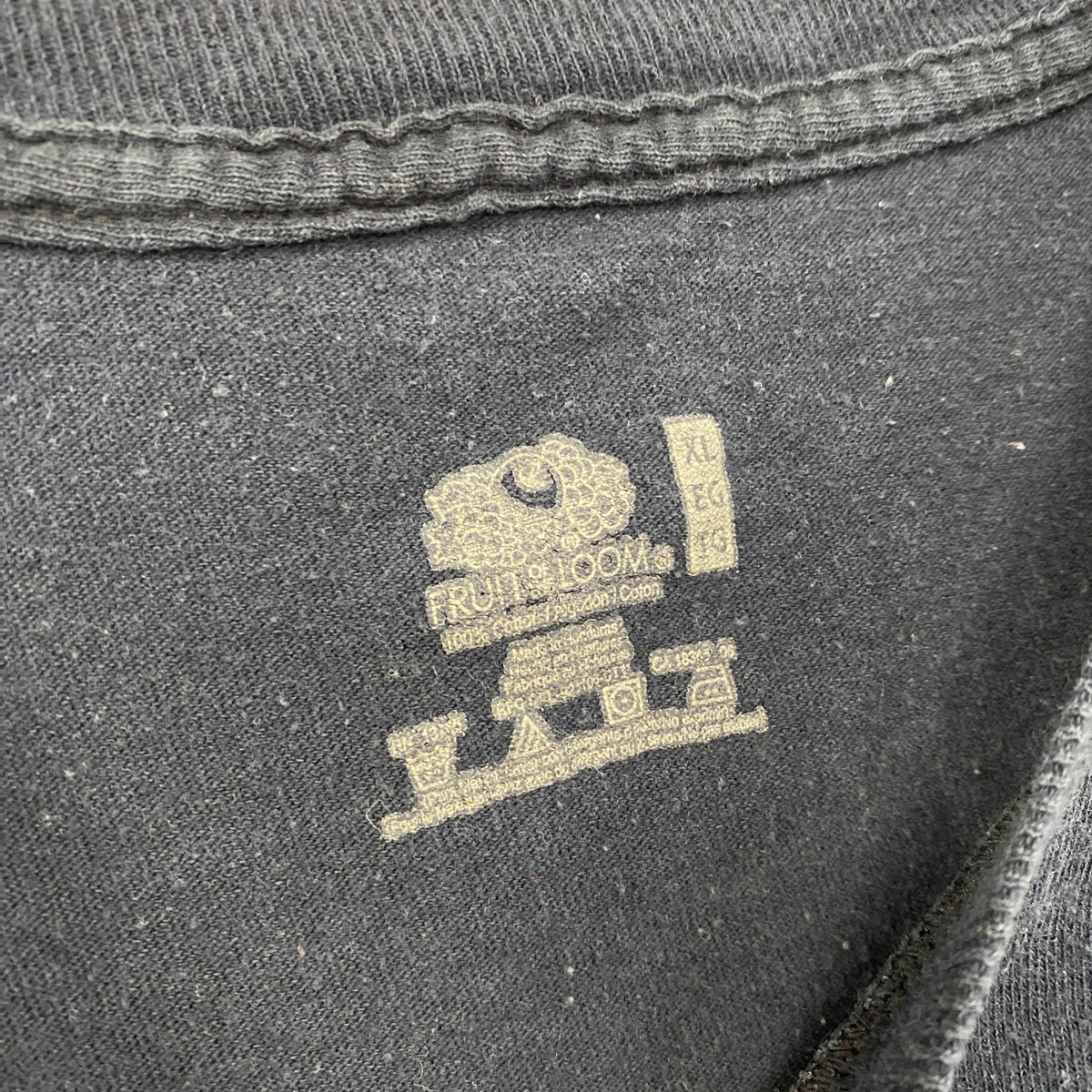 FRUIT OF THE LOOM　フルーツオブザルーム　半袖Tシャツ　胸ポケット　無地　クルーネック　黒　ブラック　XLサイズ　古着