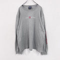 90s～　TOMMY HILFIGER　トミーヒルフィガー　長袖プリントTシャツ/ロンT　グレー　灰色　XXLサイズ　　ヴィンテージ　古着