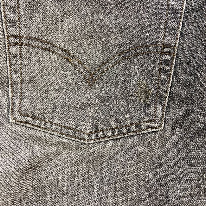 Levi’s　リーバイス　505　ブラックデニムパンツ/ジーンズ　鬼ヒゲ　縦落ち　フェード　ジップフライ　黒　ブラック　W32サイズ　古着