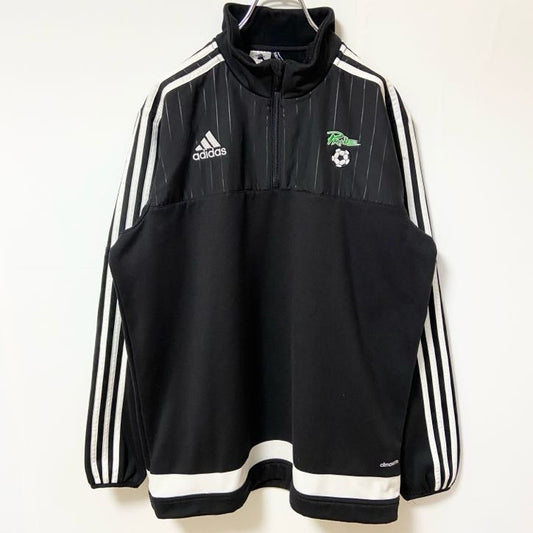 古着 used　adidas アディダス　長袖トラックジャケット　ハーフジップスウェット　サッカー　ハイネック　Lサイズ