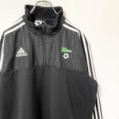 古着 used　adidas アディダス　長袖トラックジャケット　ハーフジップスウェット　サッカー　ハイネック　Lサイズ