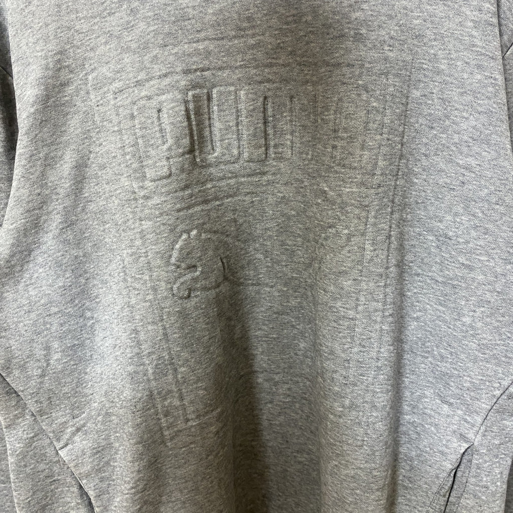 PUMA　プーマ　スウェットパーカー/フーディ　ハイネック　デカロゴ　灰色　グレー　Mサイズ　古着