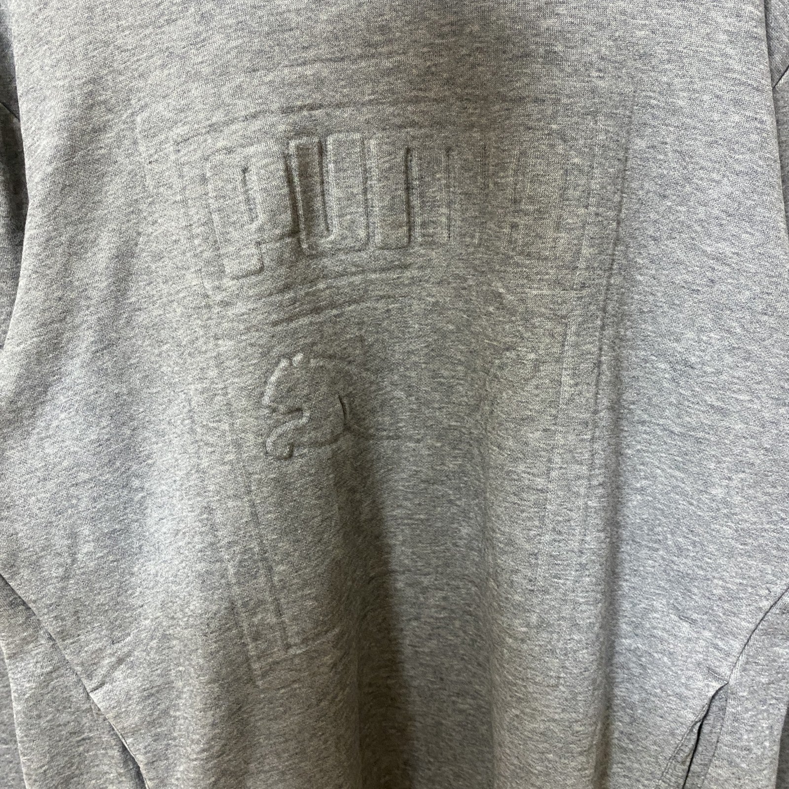 PUMA　プーマ　スウェットパーカー/フーディ　ハイネック　デカロゴ　灰色　グレー　Mサイズ　古着