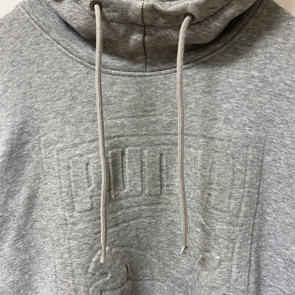 PUMA　プーマ　スウェットパーカー/フーディ　ハイネック　デカロゴ　灰色　グレー　Mサイズ　古着