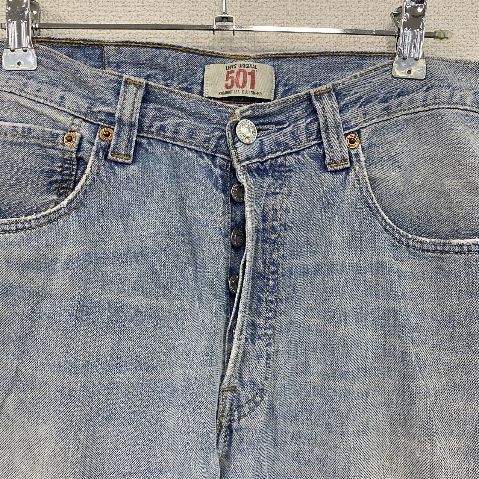 Levi’s　リーバイス　501　デニムパンツ/ジーンズ　ボタンフライ　縦落ち　インディゴ　W33サイズ　古着