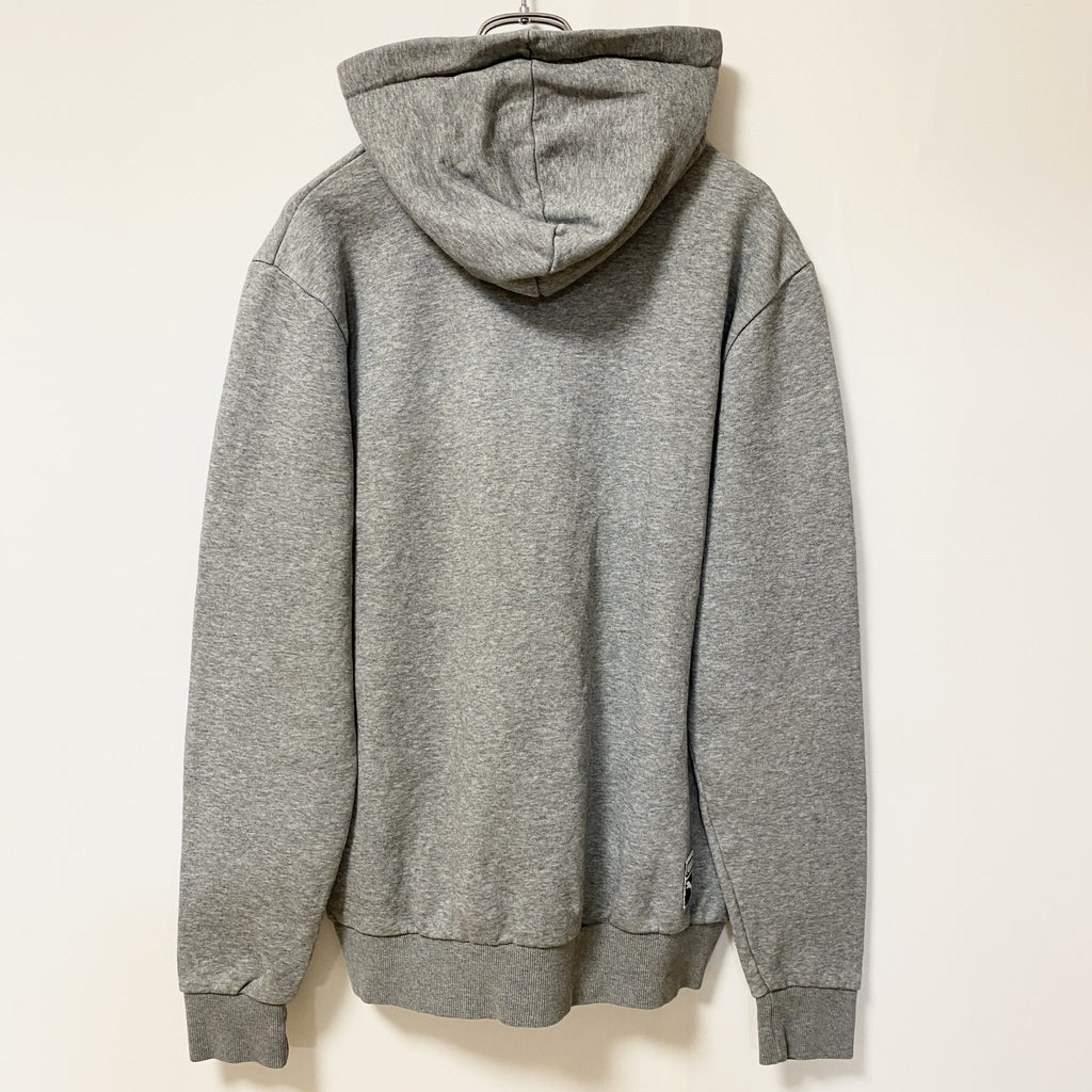 PUMA　プーマ　スウェットパーカー/フーディ　ハイネック　デカロゴ　灰色　グレー　Mサイズ　古着