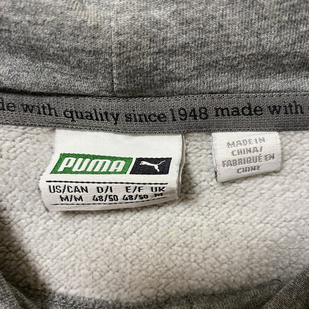 PUMA　プーマ　スウェットパーカー/フーディ　ハイネック　デカロゴ　灰色　グレー　Mサイズ　古着
