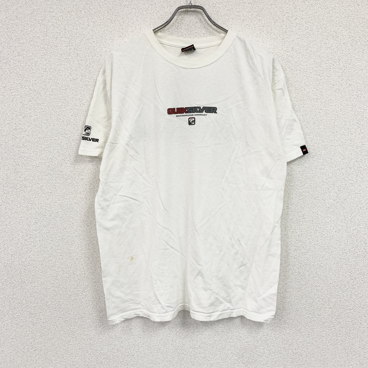 ～00s　Quiksilver　クイックシルバー　半袖Tシャツ　3連プリント　ヴィンテージ　白　ホワイト　Lサイズ　古着