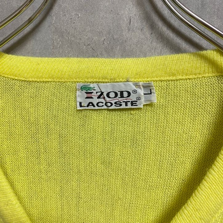 古着 used　IZOD LACOSTE アイゾッドラコステ　70s　長袖Vネックニット　セーター　ワンポイントロゴ刺繍　Lサイズ