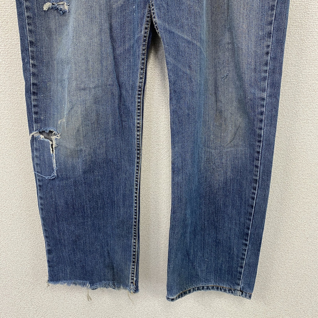 Levi’s　リーバイス　501　ダメージデニムパンツ/ジーンズ　ボタンフライ　縦落ち　インディゴ　W34サイズ　古着