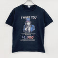 PORT&COMPANY　半袖プリントパロディTシャツ　アンクルサム　I want you　星条旗　黒　ブラック　Sサイズ　古着