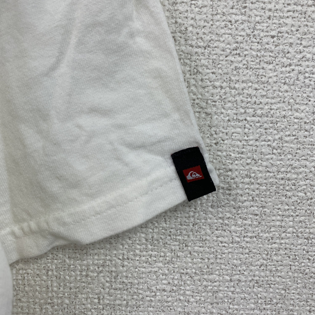 ～00s　Quiksilver　クイックシルバー　半袖Tシャツ　3連プリント　ヴィンテージ　白　ホワイト　Lサイズ　古着