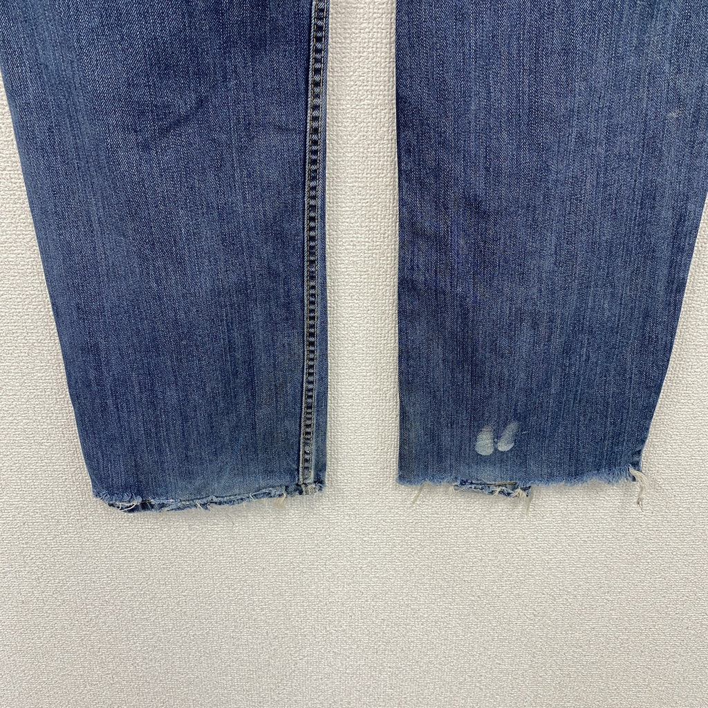 Levi’s　リーバイス　501　ダメージデニムパンツ/ジーンズ　ボタンフライ　縦落ち　インディゴ　W34サイズ　古着
