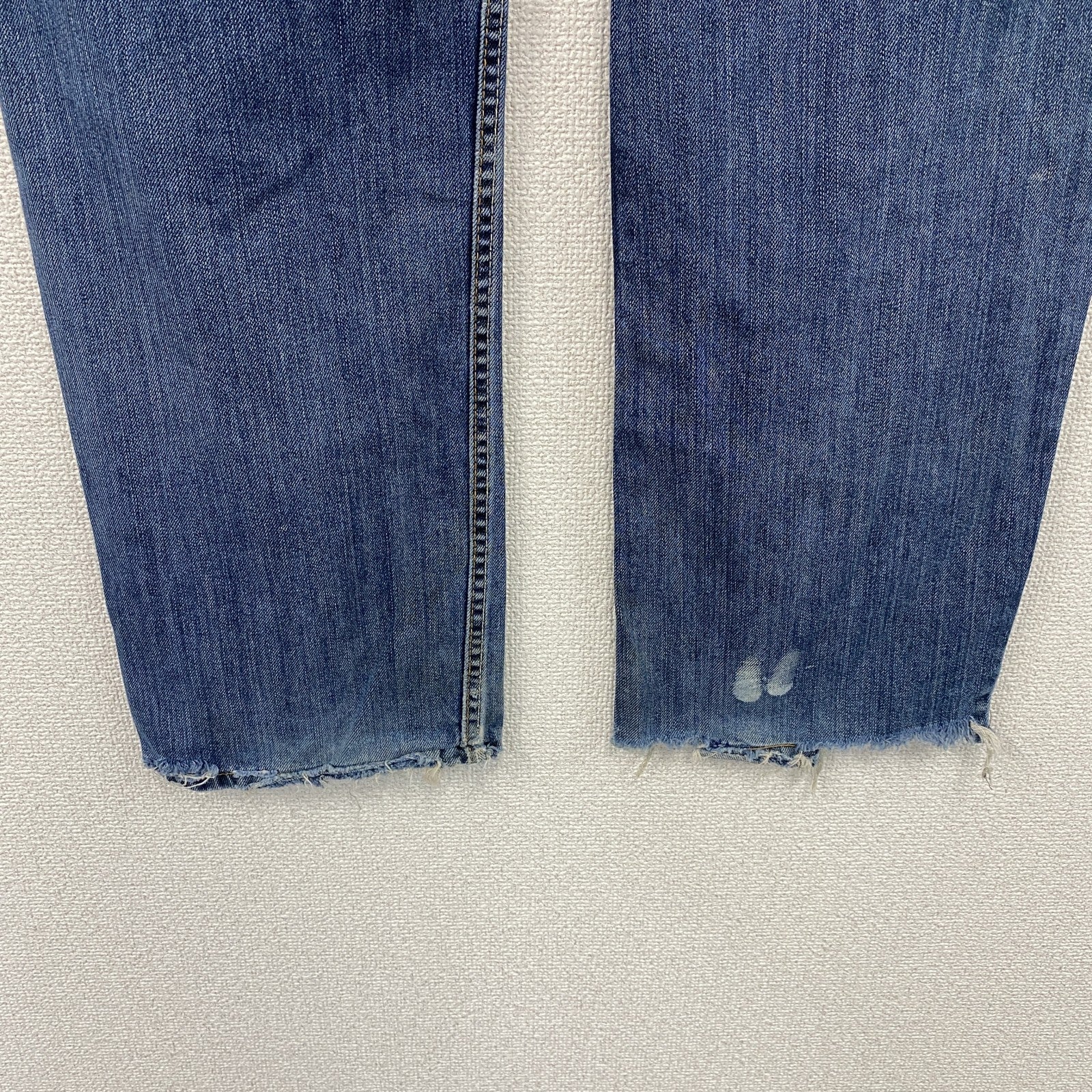 Levi’s　リーバイス　501　ダメージデニムパンツ/ジーンズ　ボタンフライ　縦落ち　インディゴ　W34サイズ　古着