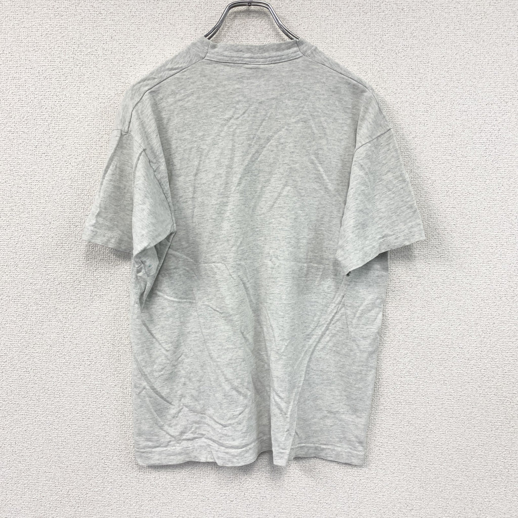 FRUIT OF THE LOOM　フルーツオブザルーム　半袖プリントTシャツ　シングルステッチ　霜降りグレー　Lサイズ カットソー メンズ コットン 古着
