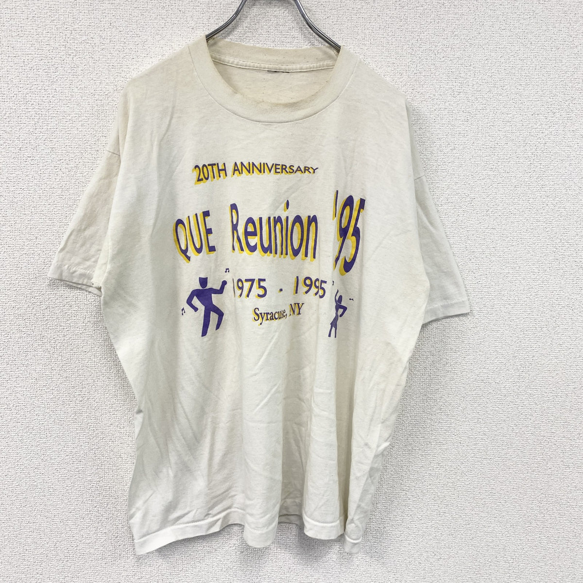 半袖プリントTシャツ　シングルステッチ　白　ホワイト カットソー メンズ 古着