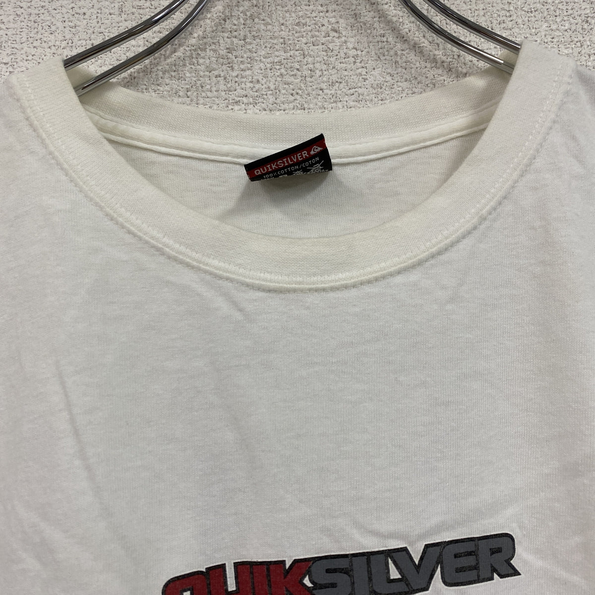 ～00s　Quiksilver　クイックシルバー　半袖Tシャツ　3連プリント　ヴィンテージ　白　ホワイト　Lサイズ　古着