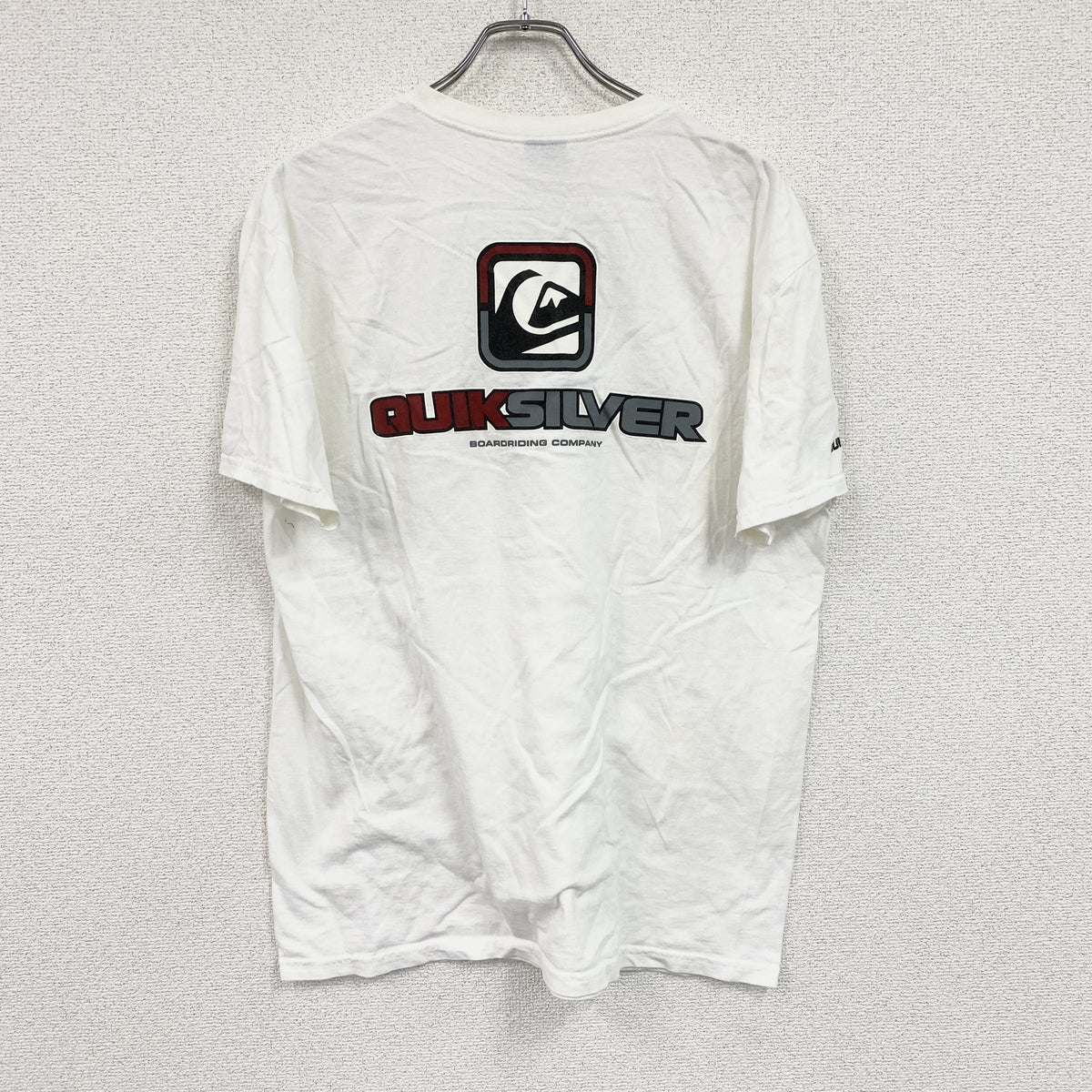 ～00s　Quiksilver　クイックシルバー　半袖Tシャツ　3連プリント　ヴィンテージ　白　ホワイト　Lサイズ　古着