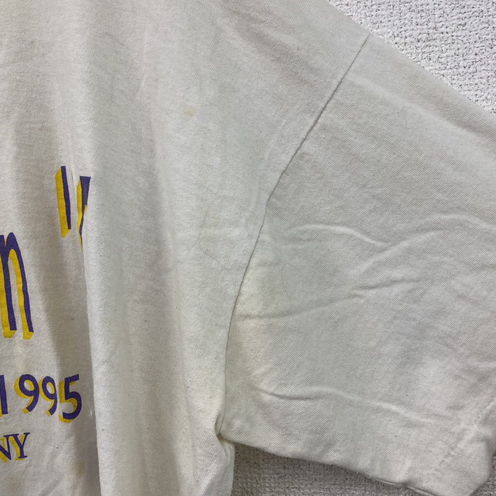 半袖プリントTシャツ　シングルステッチ　白　ホワイト カットソー メンズ 古着