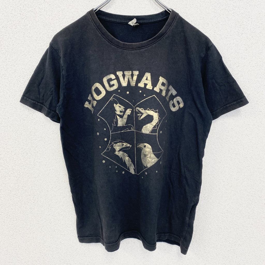 Harry Potter ハリーポッター　半袖プリントTシャツ　HOGWARTS ホグワーツ　黒　ブラック　古着