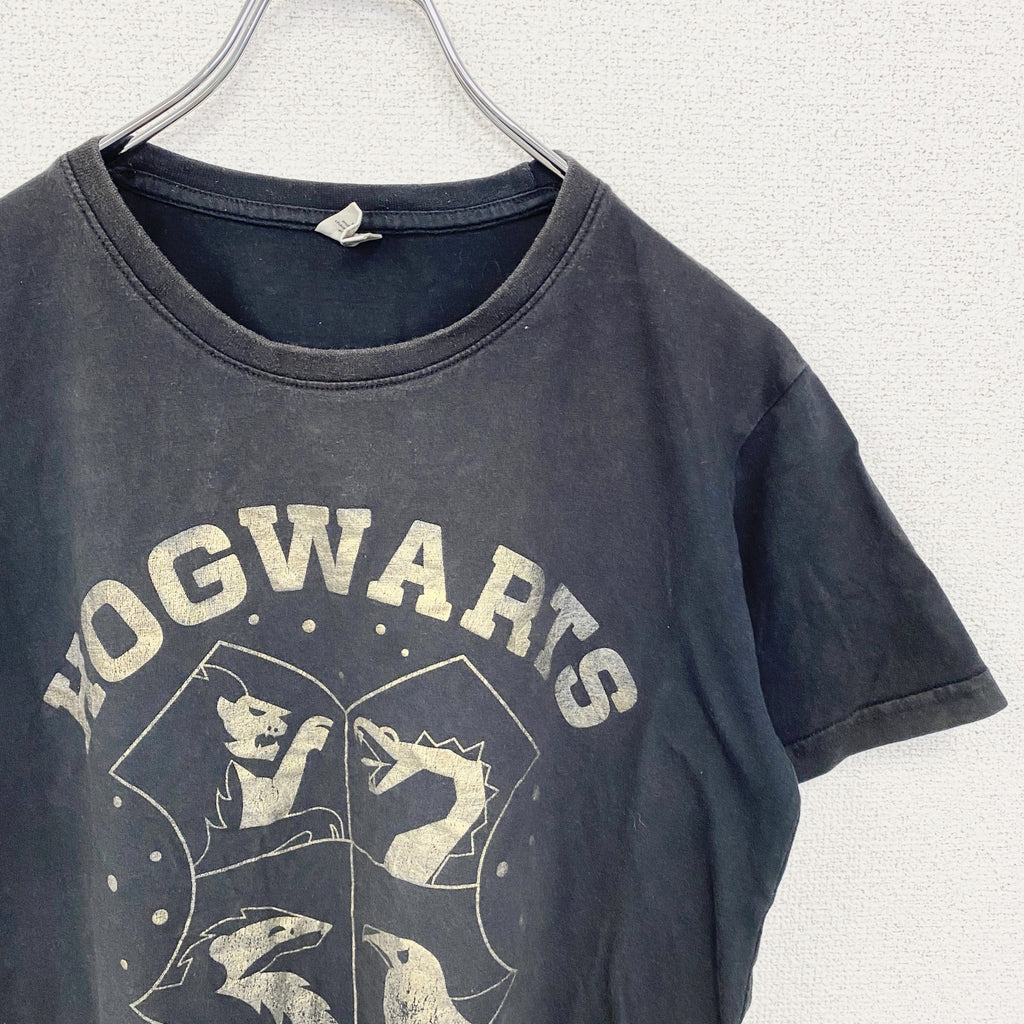 Harry Potter ハリーポッター　半袖プリントTシャツ　HOGWARTS ホグワーツ　黒　ブラック　古着