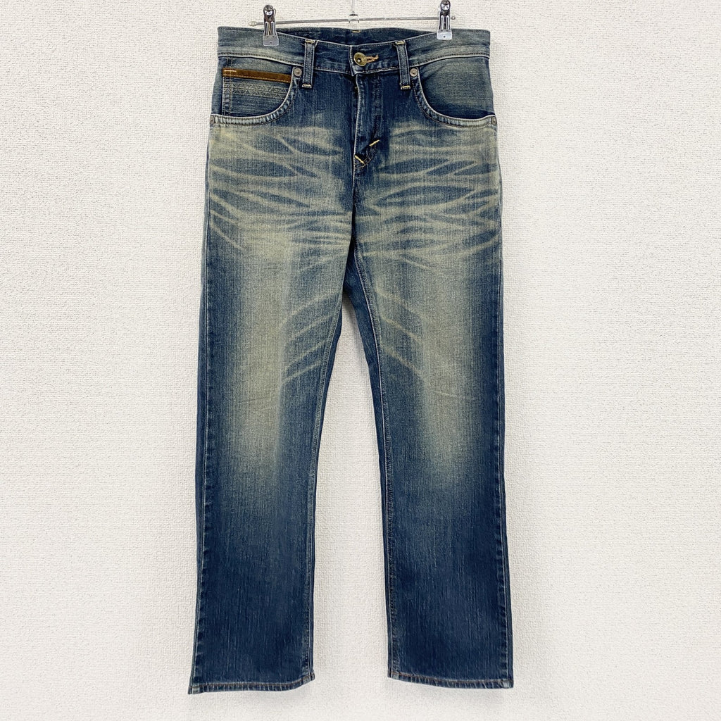 EDWIN　エドウィン　デニムパンツ/ジーンズ　縦落ち　鬼ヒゲ　フェード　ジップフライ　インディゴ　W30サイズ　古着