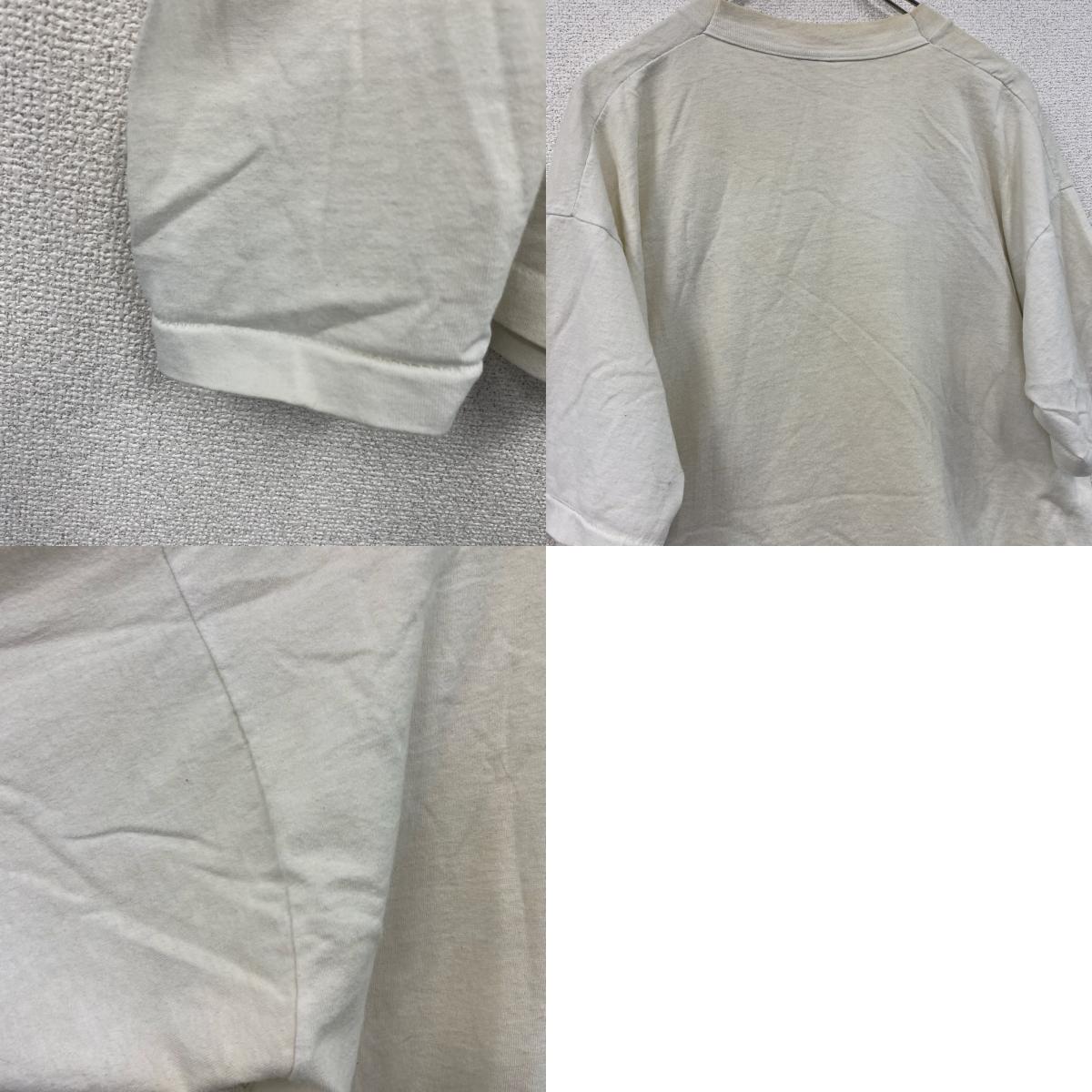 半袖プリントTシャツ　シングルステッチ　白　ホワイト カットソー メンズ 古着