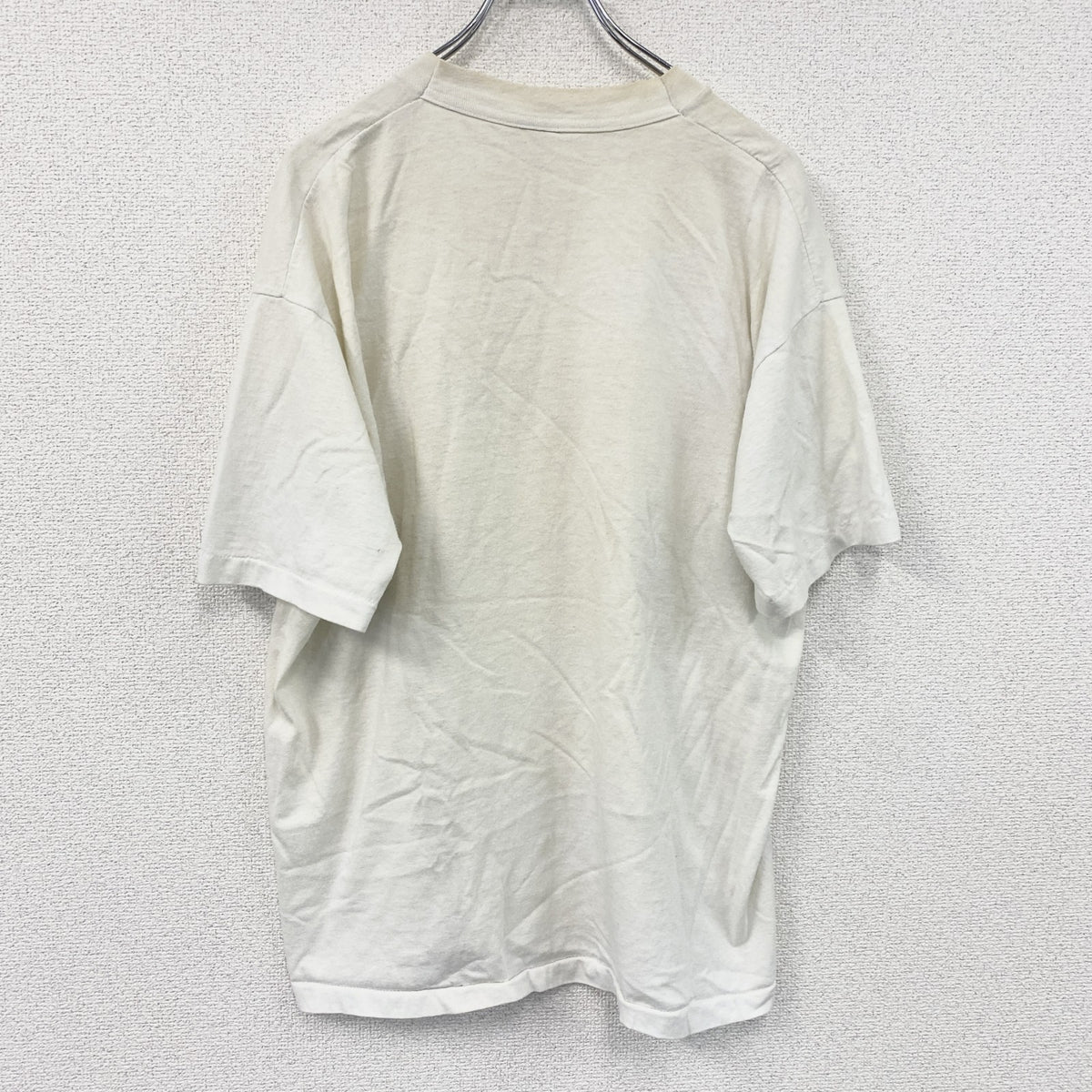 半袖プリントTシャツ　シングルステッチ　白　ホワイト カットソー メンズ 古着