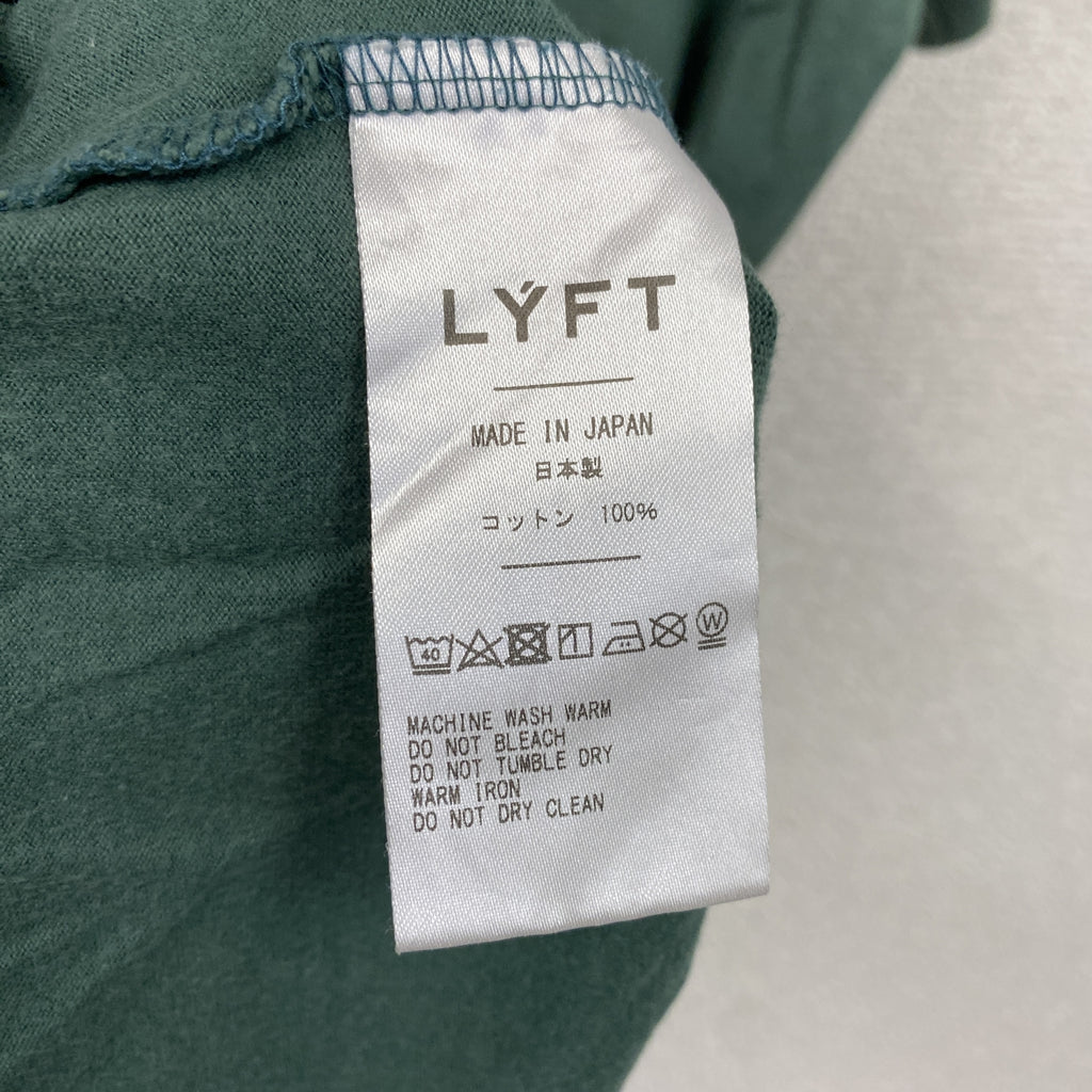 LYFT　リフト　JAPAN × United Kingdom　半袖Tシャツ　4連プリント　緑　グリーン　Lサイズ　古着